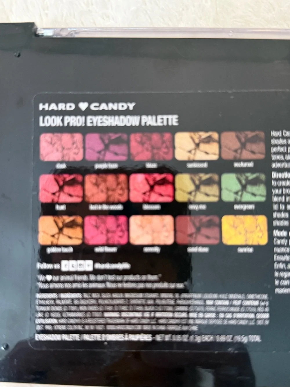 Hard Candy Black Eyeshadow Palette with Multicolor Pans
